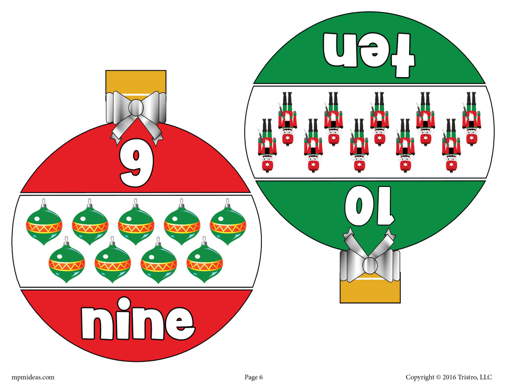 Christmas Ornaments Number Matching Game Numbers 1-10 - Page 5