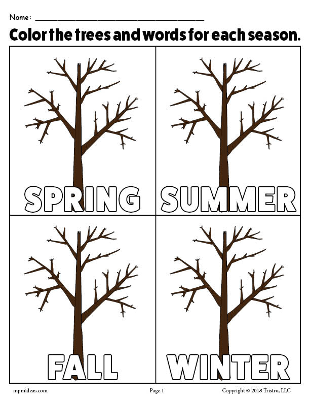 free coloring pages of 4 seasons