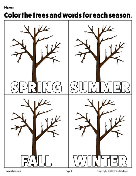 Download The 4 Seasons Printable Coloring Page! - SupplyMe