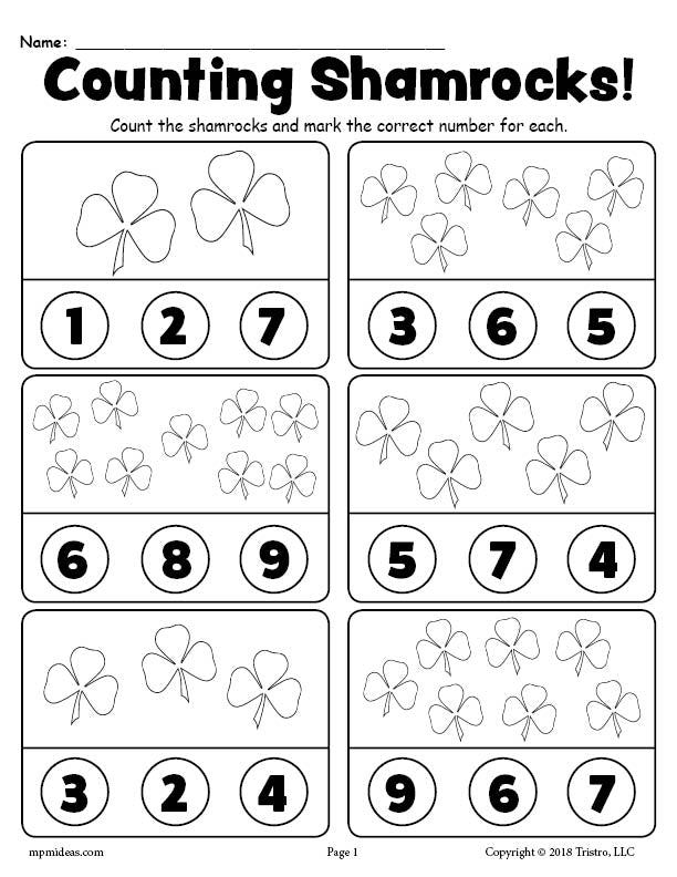 Printable St Patricks Day Worksheets 