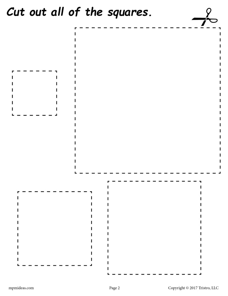 FREE Squares Cutting Worksheet