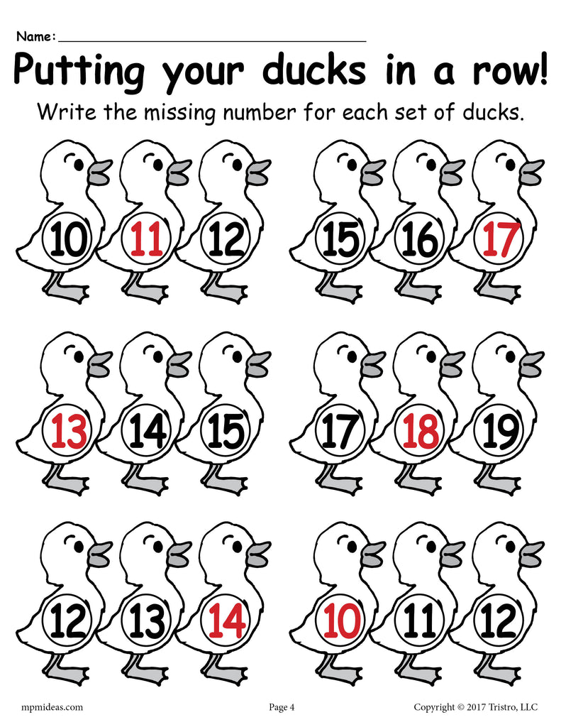 fill in the missing numbers spring number worksheets 1 20 supplyme