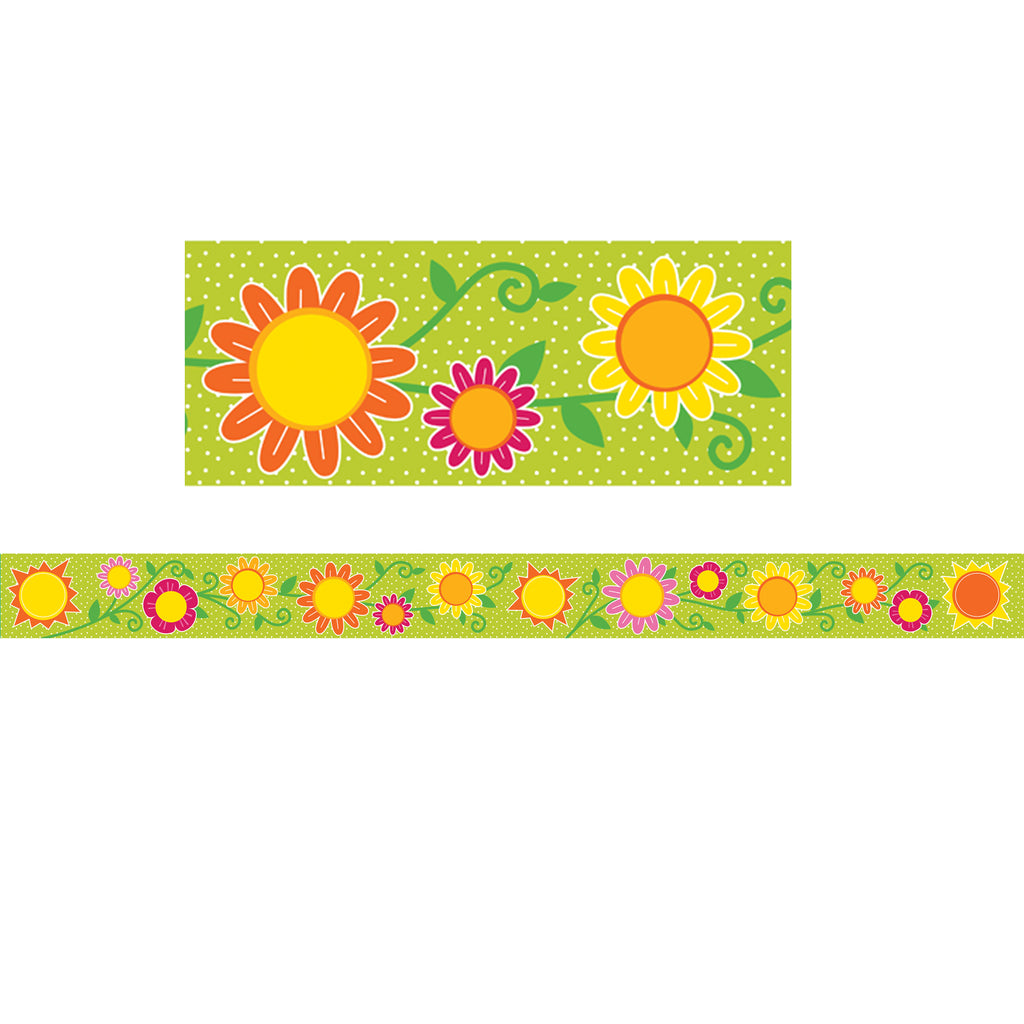 Carson Dellosa Sunshine & Flowers Straight Bulletin Board Border | CD ...