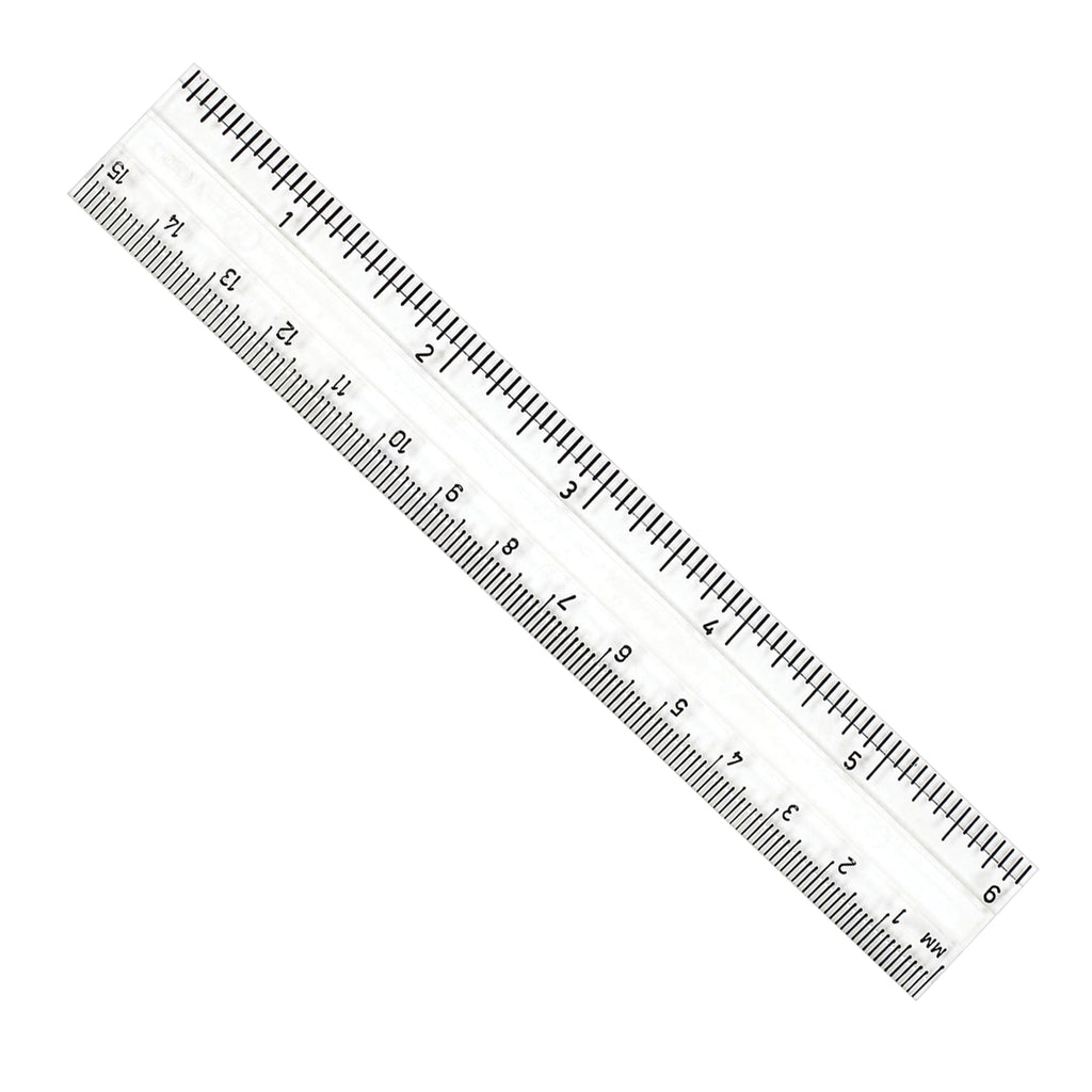 Charles Leonard Plastic Ruler, 6" Clear. 