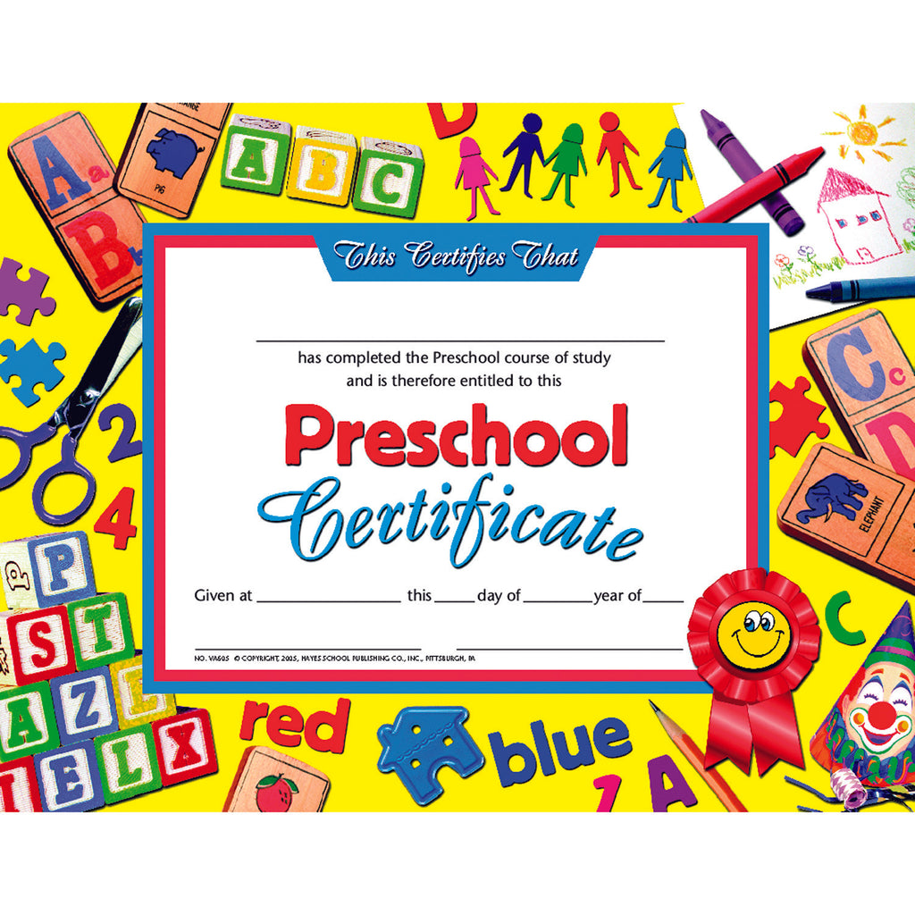 hayes-school-publishing-preschool-certificate-1-h-va605-supplyme