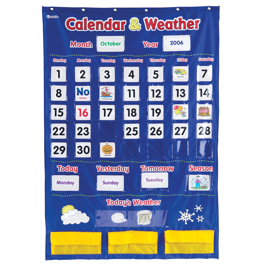 Learning Resources Calendar & Weather Pocket Chart LER2418 SupplyMe