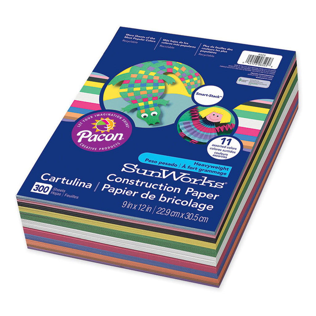 Pacon Sunworks® Construction Paper Smart Stack™ Assortment 9 X 12