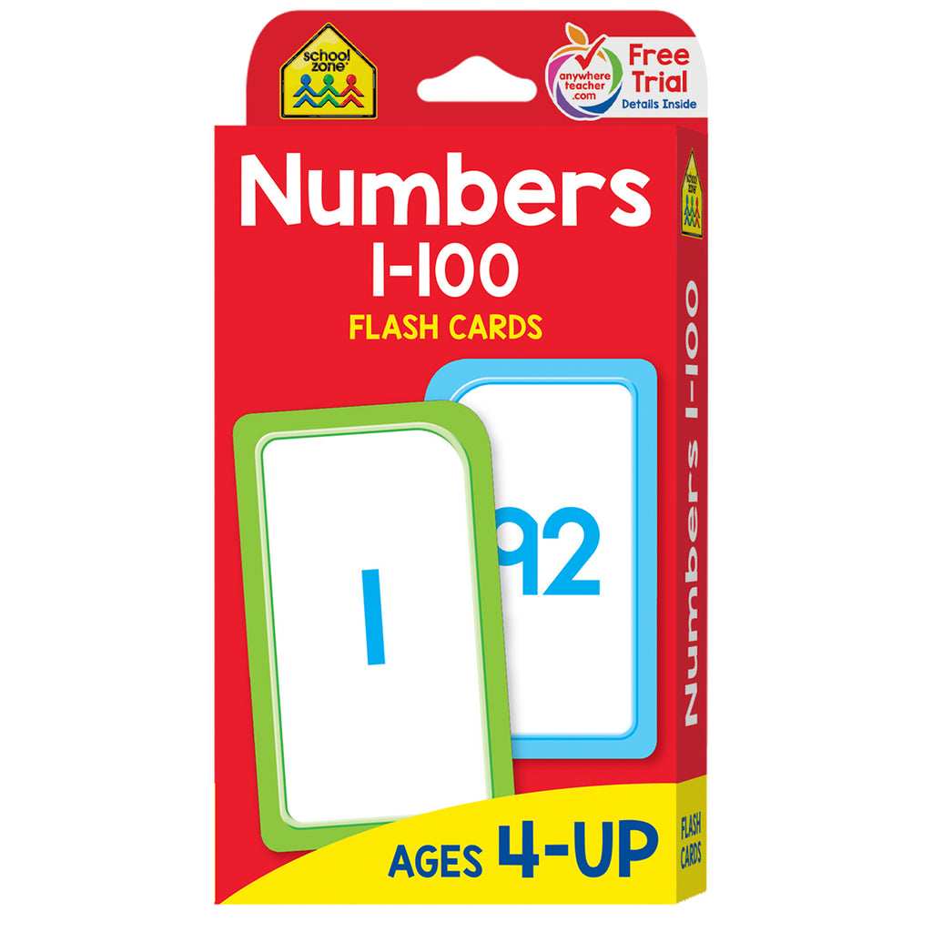 school zone publishing numbers 1 100 flash cards szp04005 supplyme
