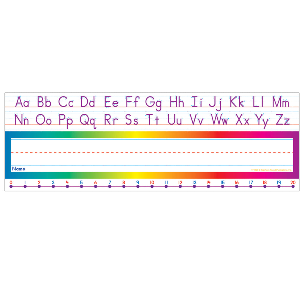 Scholastic Alphabet Number Line Standard Name Plates Tf 1528 Supplyme