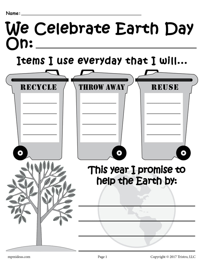 earth day writing activity printable supplyme