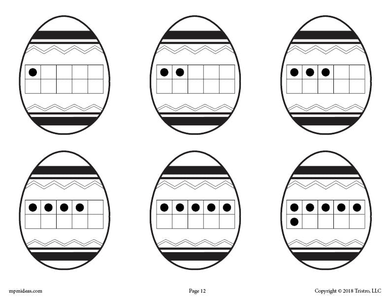 Printable Easter Egg Matching Game Ten Frames