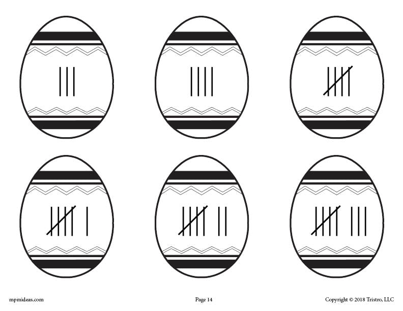 Printable Easter Egg Matching Game Tally Marks