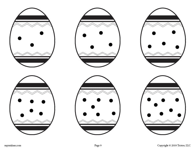 Printable Easter Egg Matching Game Number Dots