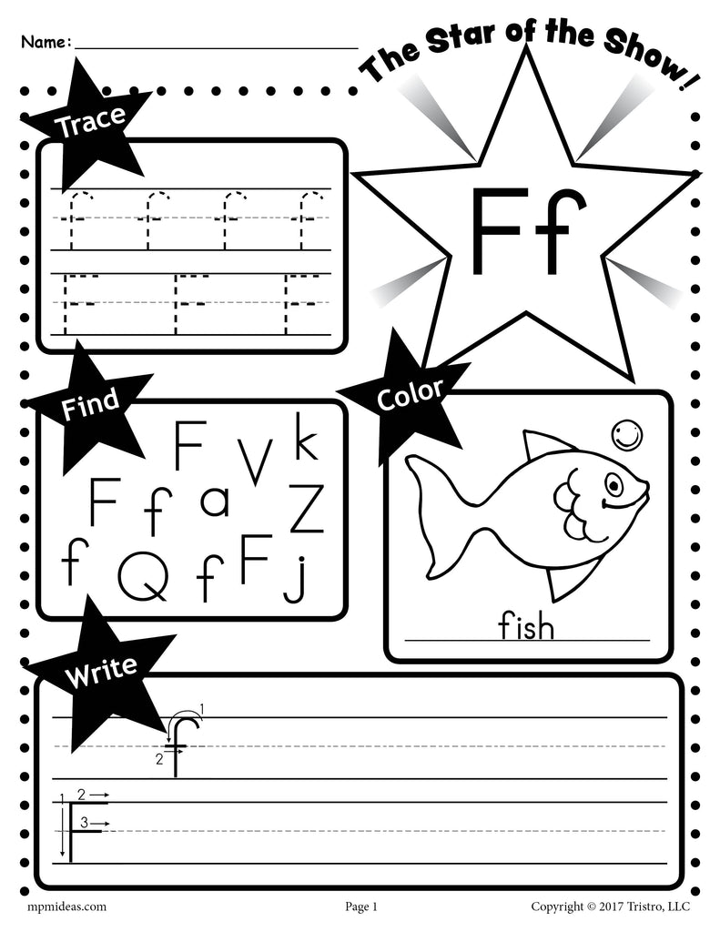 Download Letter F Worksheet: Tracing, Coloring, Writing & More! - SupplyMe