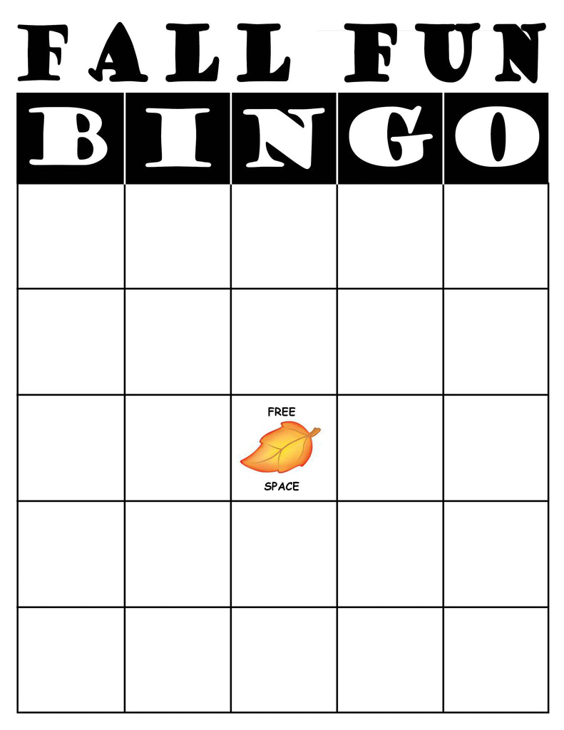 Printable fall bingo cards