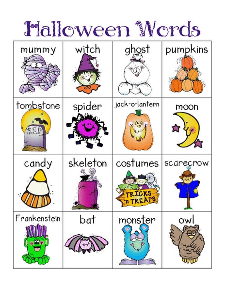 Halloween Words Mat for the Writing Center – SupplyMe