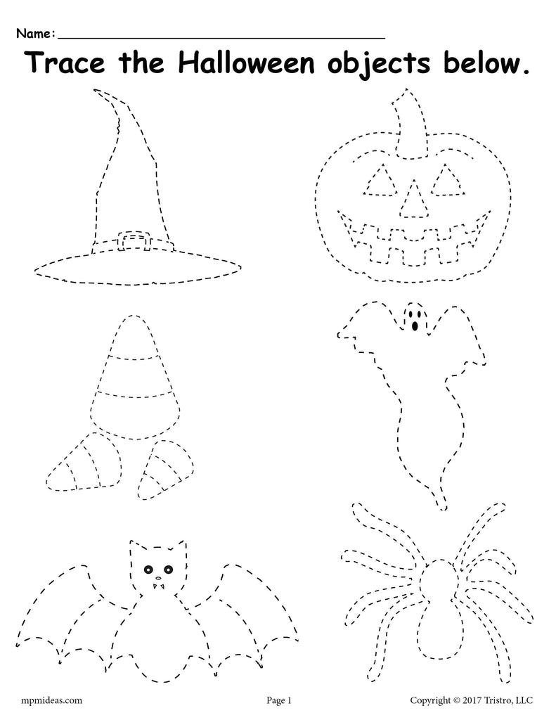 Printable Halloween Tracing Worksheet SupplyMe