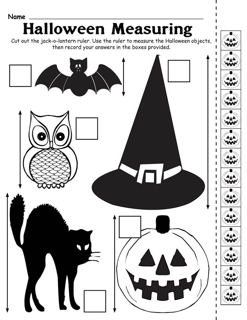 FREE Printable Halloween Measuring Worksheet/Activity ...