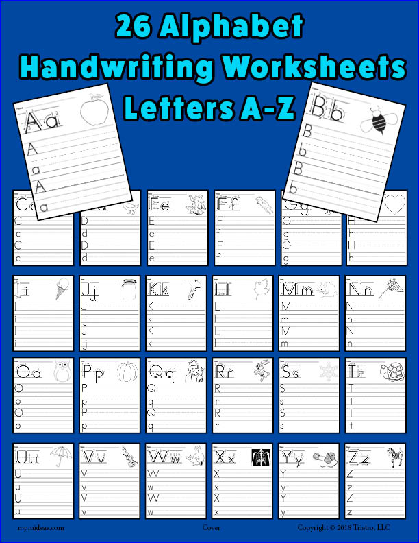 26 printable alphabet handwriting worksheets uppercase and lowercase supplyme