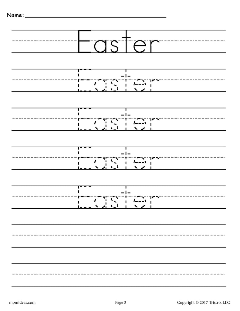 Easter Tracing & Handwriting Worksheet