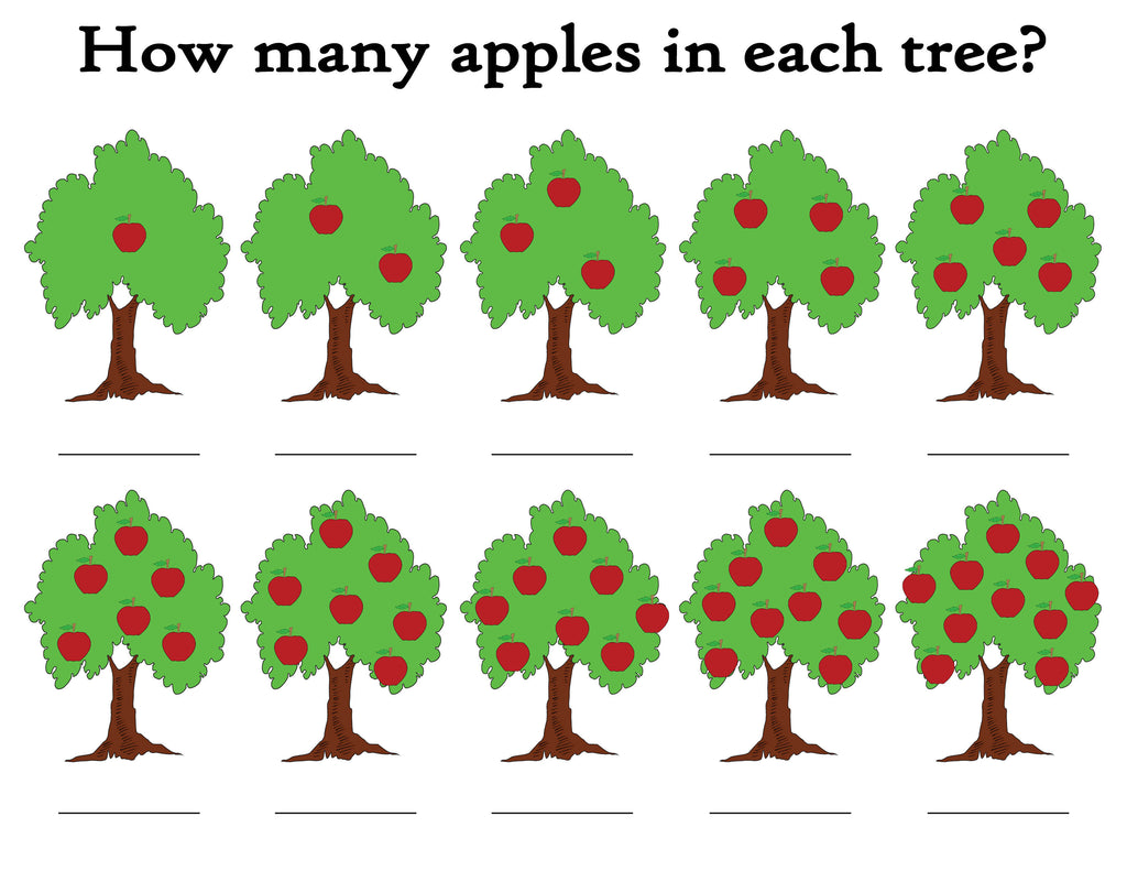 quot How Many Apples In The Tree? quot Printable Apple Themed Counting Workshe