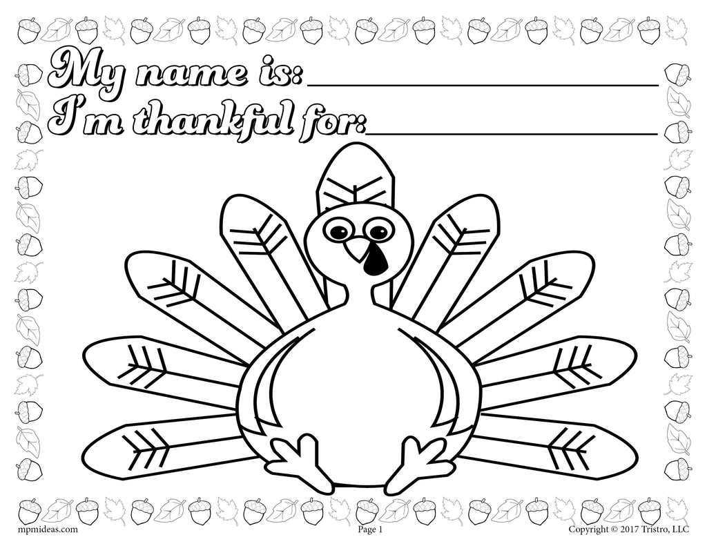 Download Printable Thanksgiving Coloring Page Activity For Toddlers And Prescho - SupplyMe