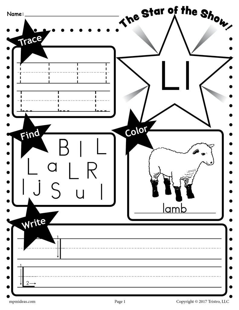 Letter L Worksheet: Tracing, Coloring, Writing & More! – SupplyMe