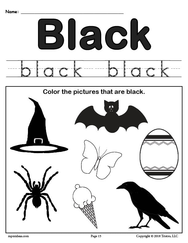 FREE Color Black Worksheet