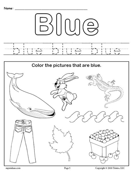 Color Blue Worksheet – SupplyMe
