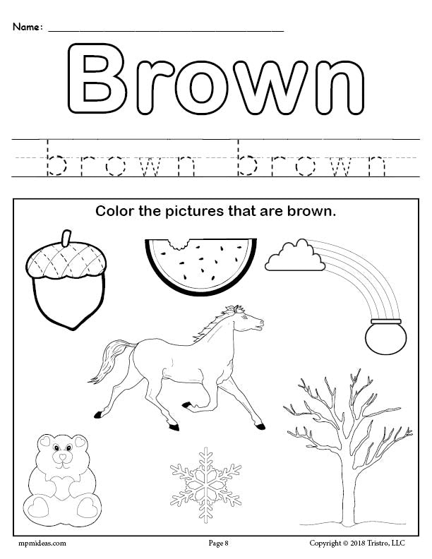 Color Brown Worksheet – SupplyMe