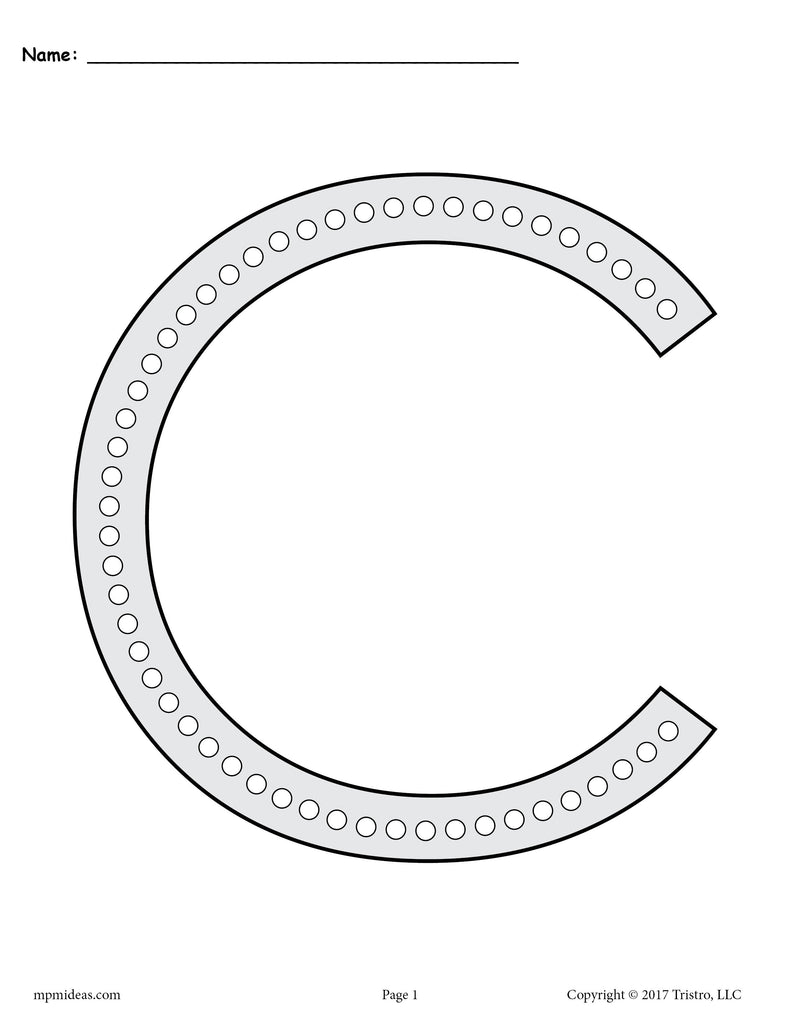 FREE Letter C Q-Tip Painting Printables - Includes Uppercase and Lowercase Letter C Worksheets