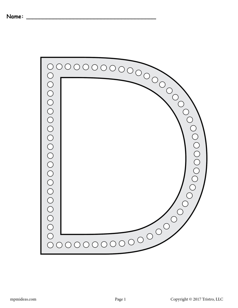 FREE Letter D Q-Tip Painting Printables - Includes Uppercase and Lowercase Letter D Worksheets