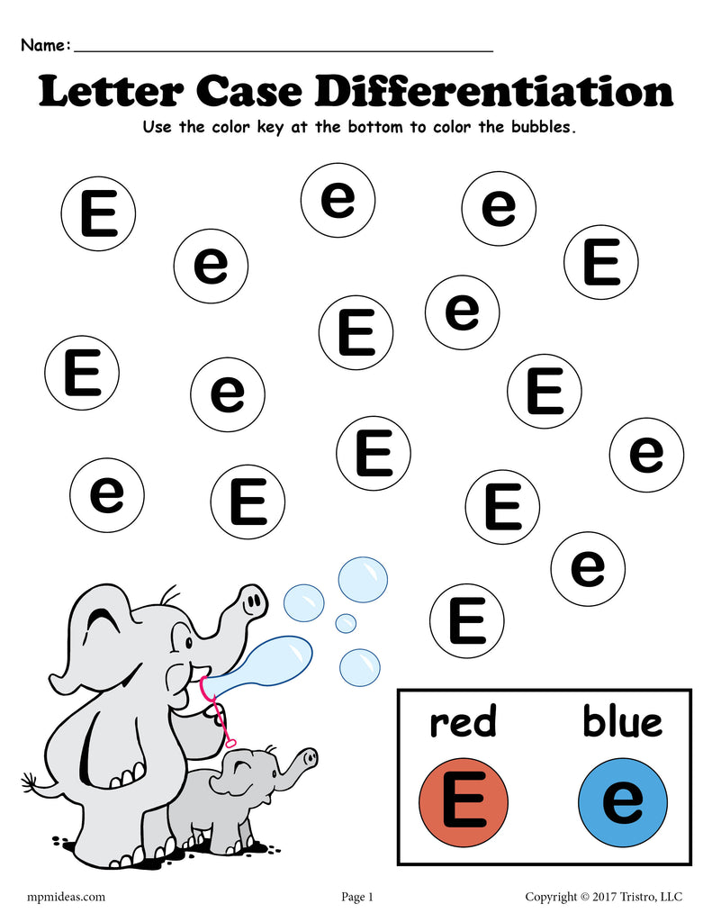 FREE Letter E Do-A-Dot Printables For Letter Case Differentiation Practice!