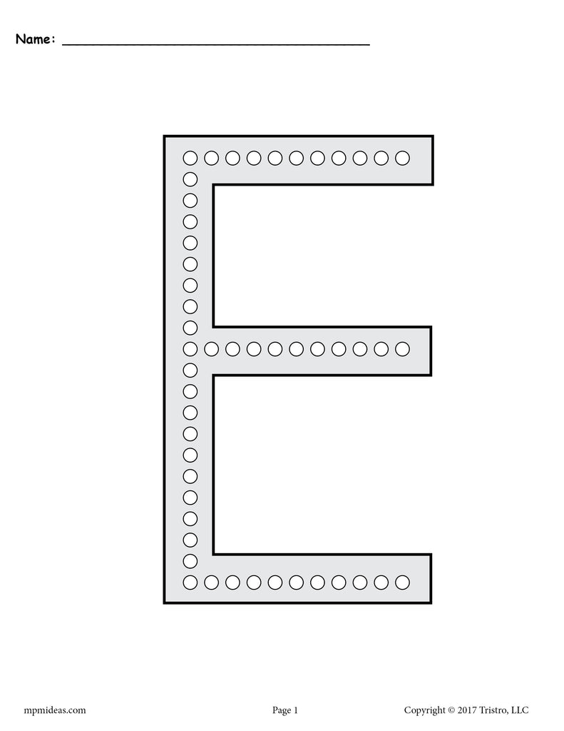 FREE Letter E Q-Tip Painting Printables - Includes Uppercase and Lowercase Letter E Worksheets