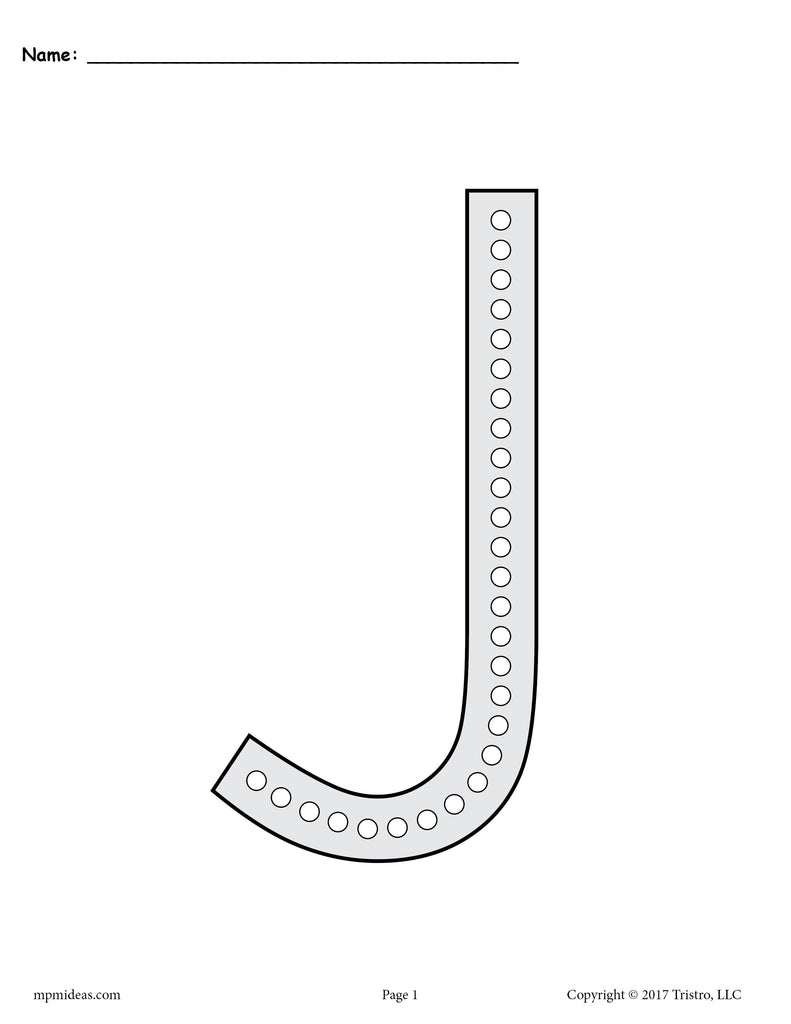 FREE Letter J Q-Tip Painting Printables - Includes Uppercase and Lowercase Letter J Worksheets