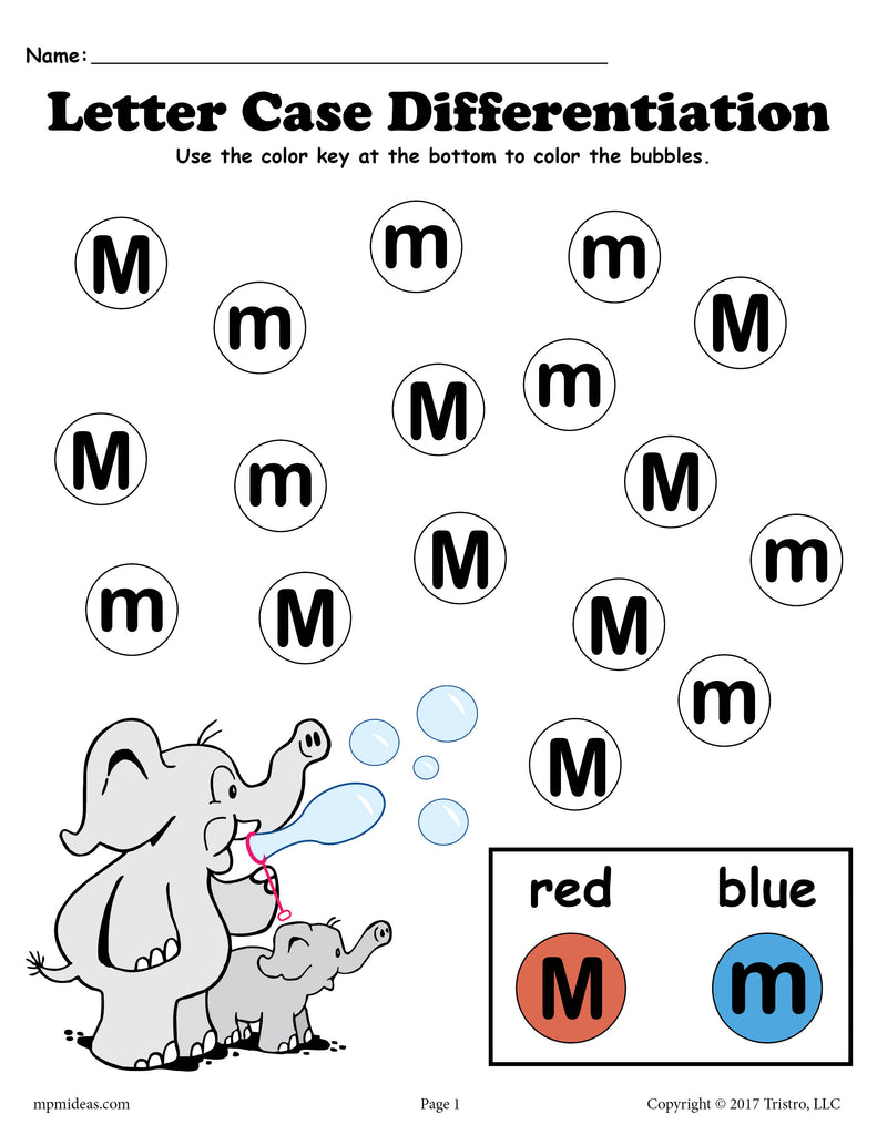 FREE Letter M Do-A-Dot Printables For Letter Case Differentiation Practice!