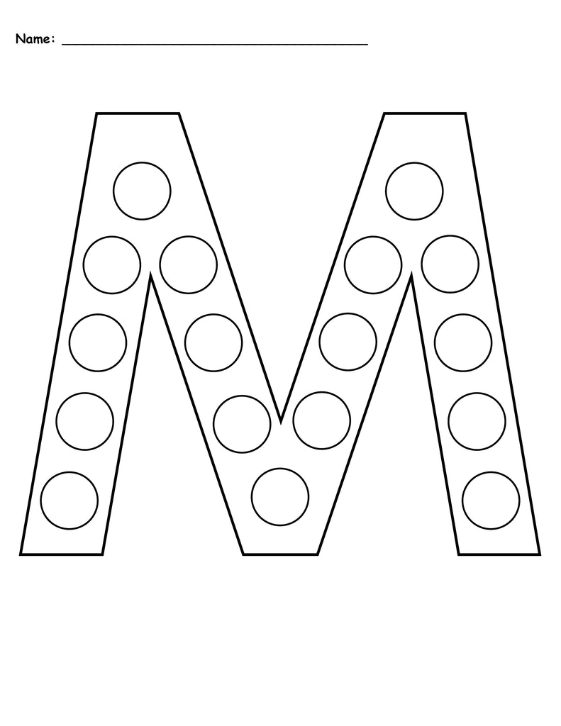 Letter M Do A Dot Printables Uppercase & Lowercase
