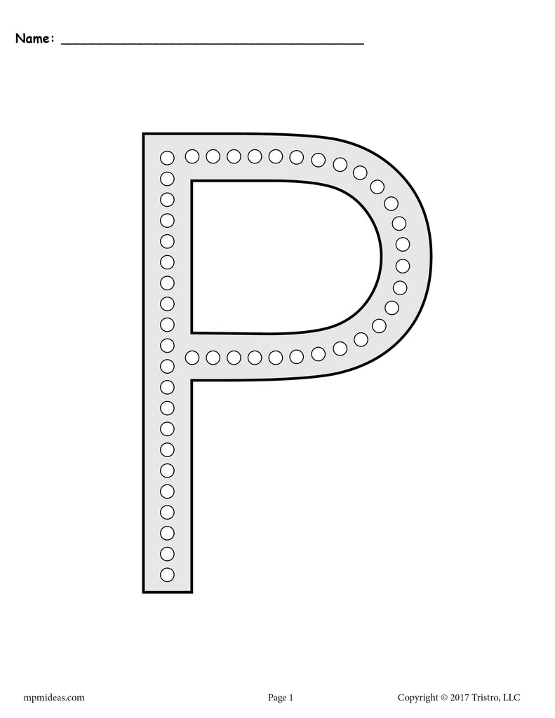 FREE Letter P Q-Tip Painting Printables - Includes Uppercase and Lowercase Letter P Worksheets