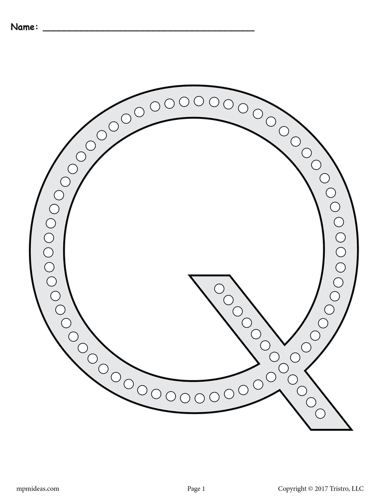FREE Letter Q Q-Tip Painting Printables - Includes Uppercase and Lowercase Letter Q Worksheets
