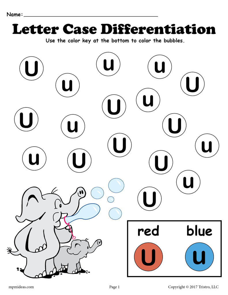 FREE Letter U Do-A-Dot Printables For Letter Case Differentiation Practice!