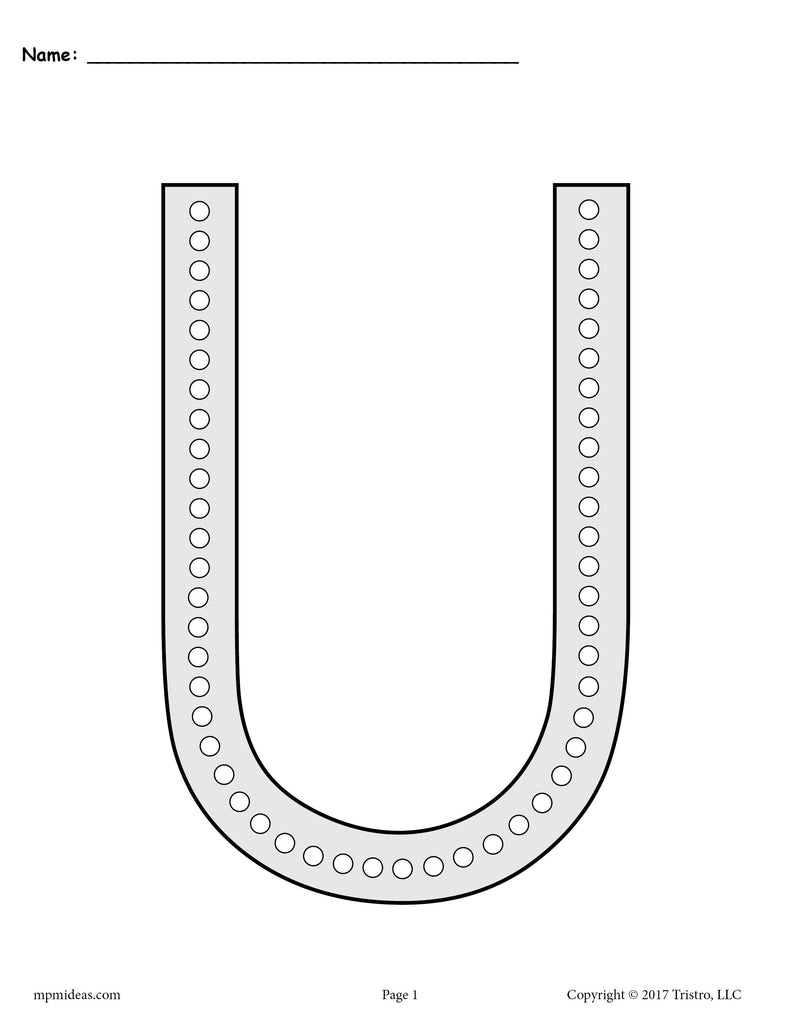 FREE Letter U Q-Tip Painting Printables - Includes Uppercase and Lowercase Letter U Worksheets