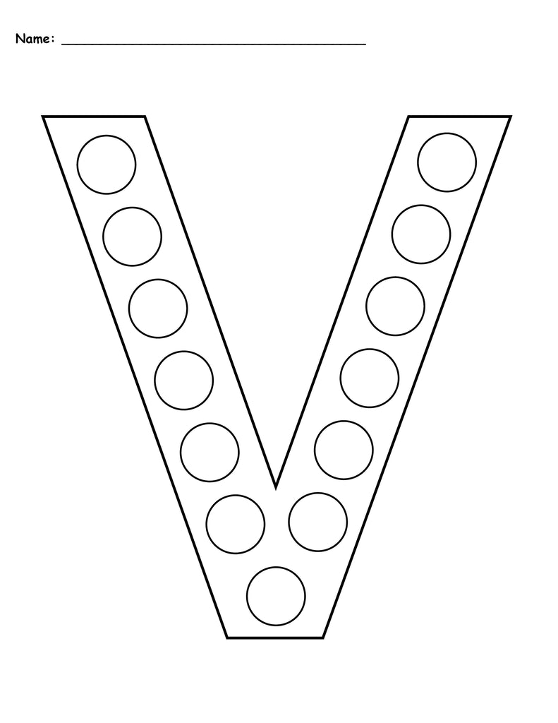 letter v do a dot printables uppercase lowercase