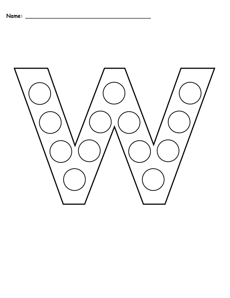 letter w do a dot printables uppercase lowercase