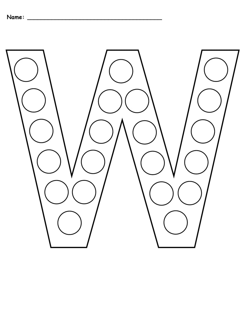 letter w do a dot printables uppercase lowercase