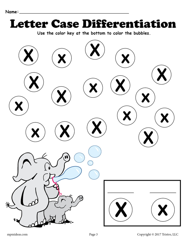 letter x do a dot printables for letter case differentiation practice