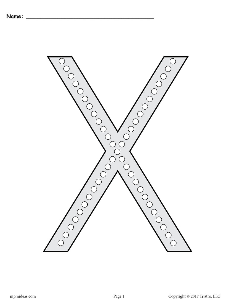 FREE Letter X Q-Tip Painting Printables - Includes Uppercase and Lowercase Letter X Worksheets