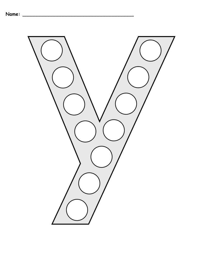 letter y do a dot printables uppercase lowercase