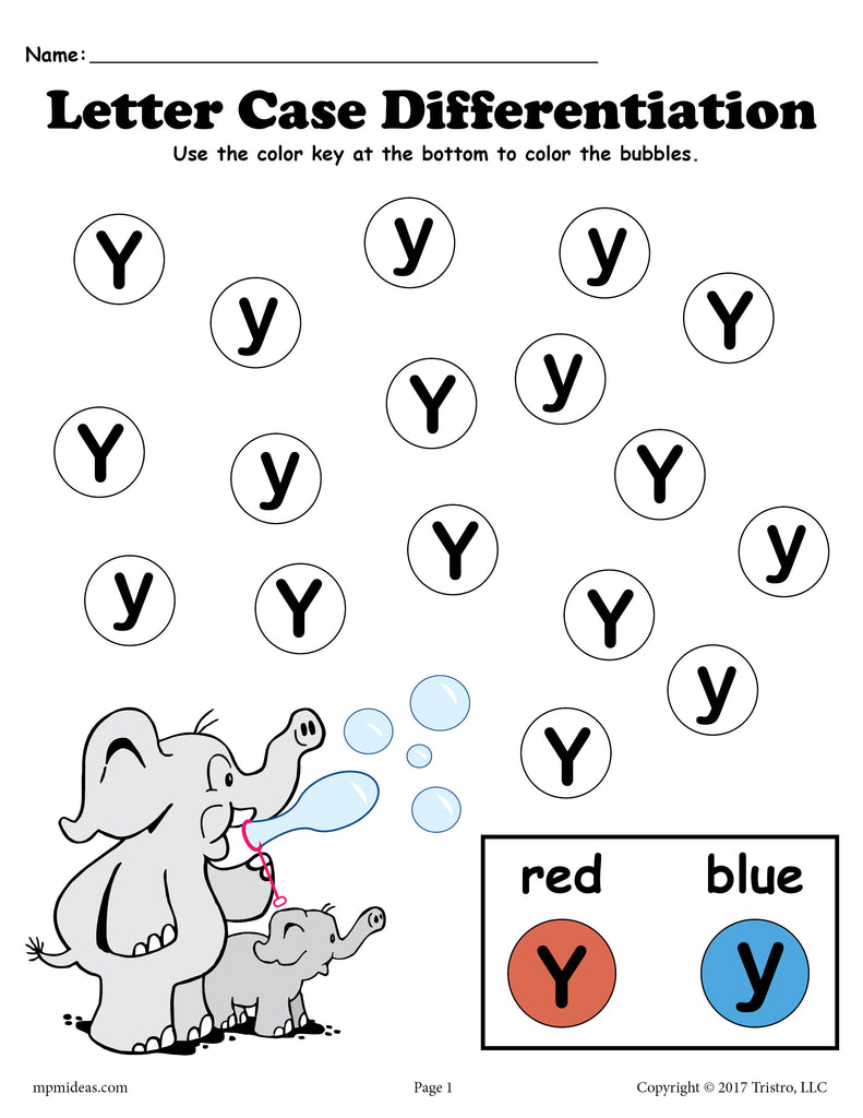 FREE Letter Y Do-A-Dot Printables For Letter Case Differentiation Practice!
