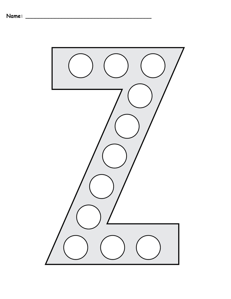 letter z do a dot printables uppercase lowercase