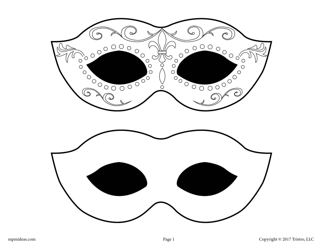 Mardi Gras Mask Template Printable - Printable Templates